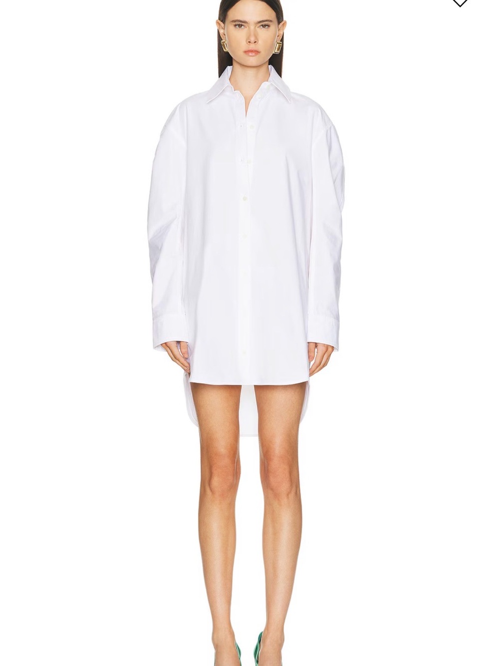 Jacquemus White Oversized Button-Down Shirt Dress